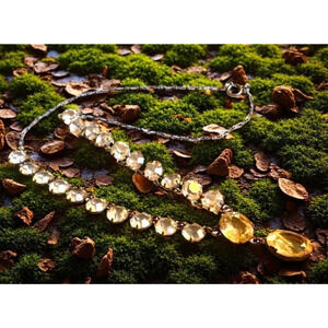 Heirloom Jewelry Citrine Gemstone Art Deco Heirloom Estate Lavaliere Necklace